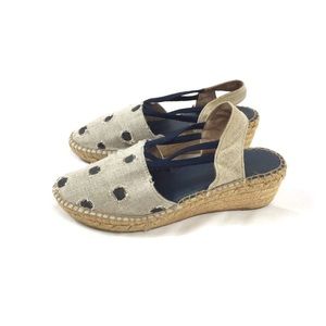 Andre Assous Beige and Blue Espadrilles